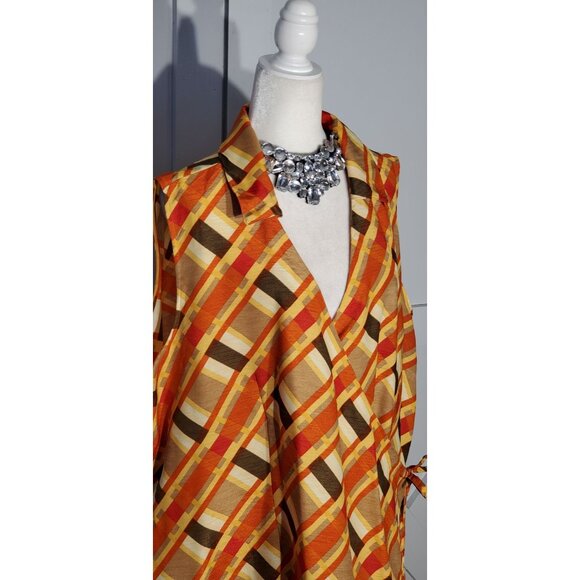 SELENE SPORT WRAP DRESS SLEEVELESS BROWN POLYESTER SIZE 3X - Picture 2 of 8